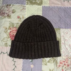 uniqlo heattech ribbed beanie dark brown